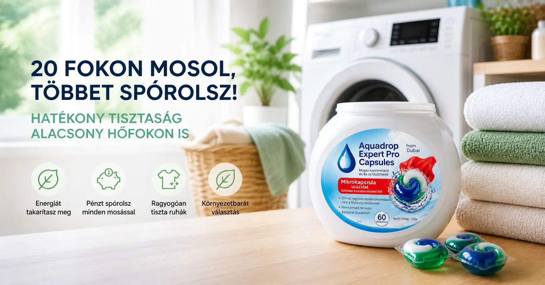 Mosókapszula használata 20 fokos, alacsony hőfokú mosásnál Mosókapszula használata 20 fokos mosásnál alacsony hőfokon