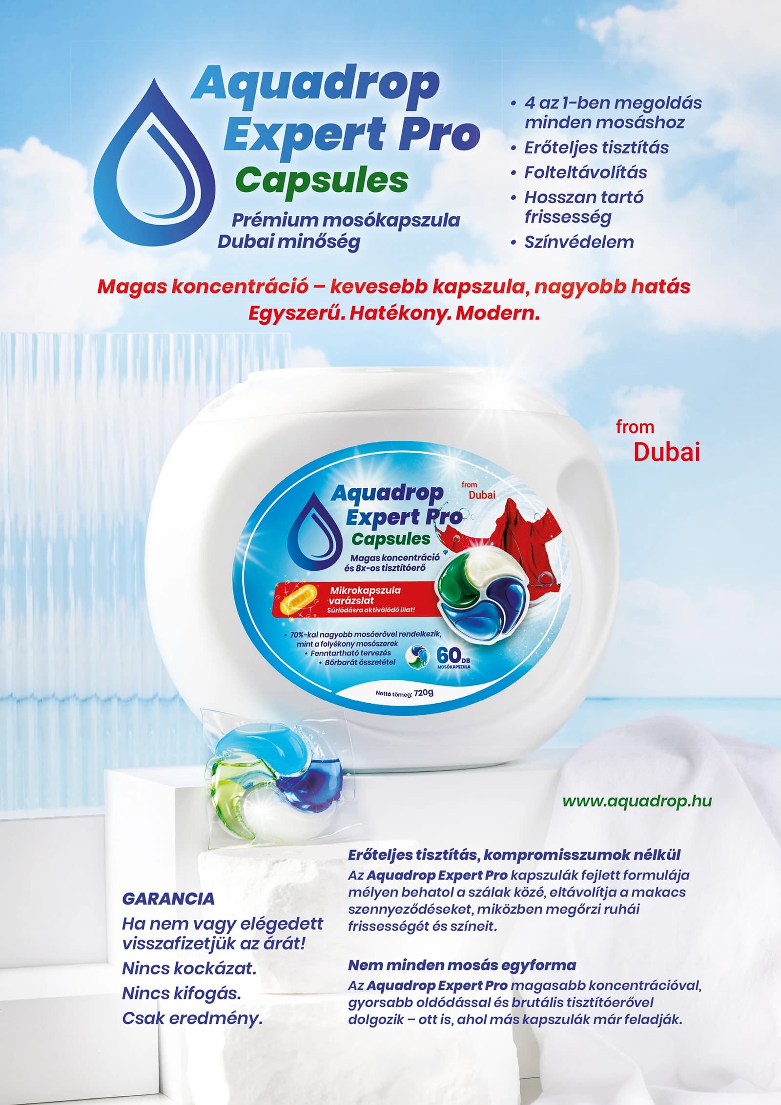 Aquadrop partner prospektus borítóoldal viszonteladói bemutatóval