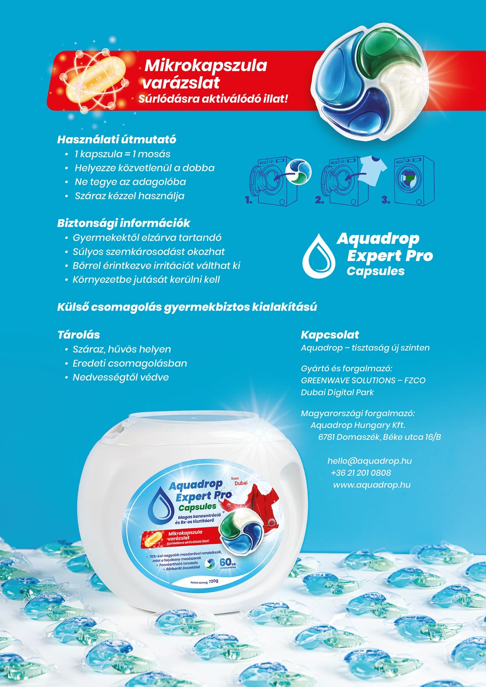 Aquadrop partner prospektus hátlap viszonteladói információkkal